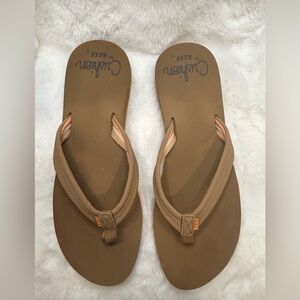Reef Tan Sandals With Orange Accents